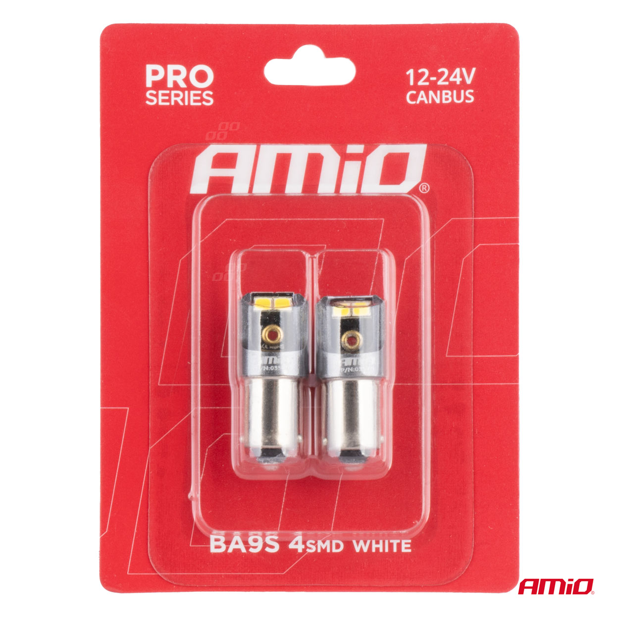 Εικόνα 4 από 4 — Amio – ΛΑΜΠΑΚΙΑ T4W BA9s 12/24V 6.000K 4xSMD LED CAN-BUS ΛΕΥΚΟ 2016 PRO SERIES – 2 Τεμ. (03579/AM)