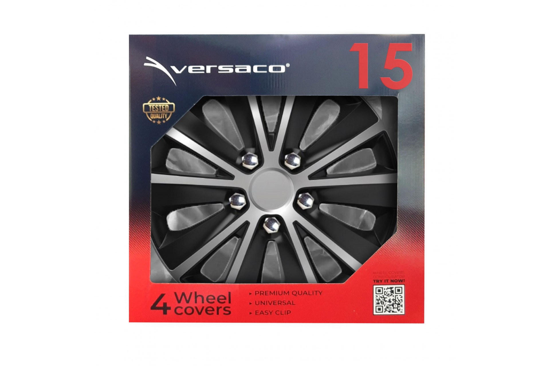 Εικόνα 2 από 2 — Amio – ΤΑΣΙΑ 15″ RAPIDE NC SILVER BLACK – ΣΕΤ 4 ΤΕΜ. ΣΕ ΚΟΥΤΙ (0358/AM)
