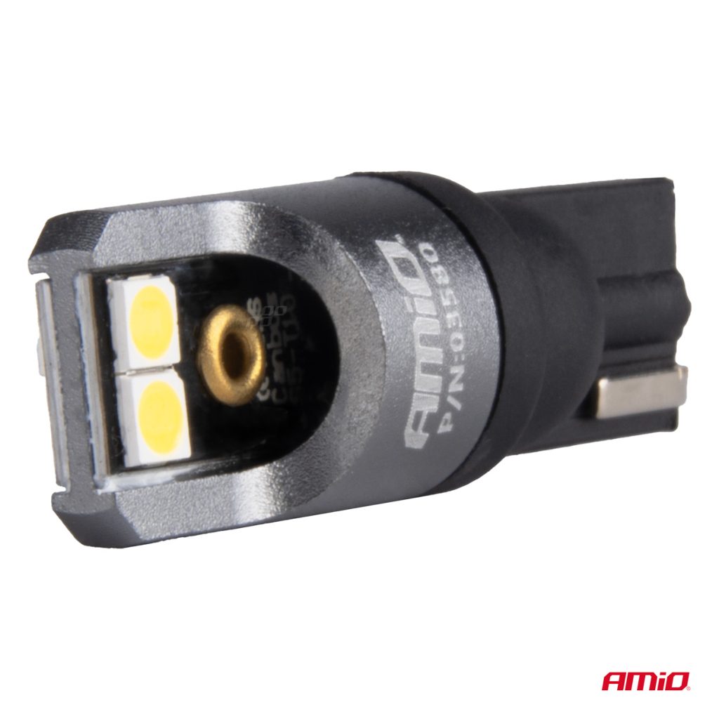 Εικόνα 3 από 4 — Amio – ΛΑΜΠΑΚΙΑ T10 W5W 12/24V 6.000K 4xSMD LED FULL CAN-BUS ΛΕΥΚΟ 3030 PRO SERIES – 2 Τεμ. (03580/AM)