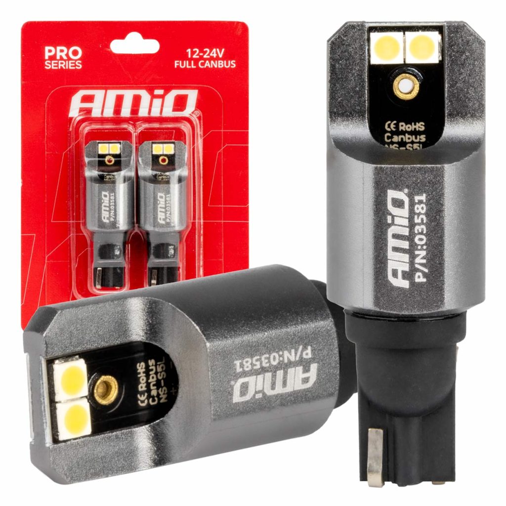 Εικόνα 1 από 4 — Amio – ΛΑΜΠΕΣ T15 W16W 12/24V 6.000K 4xSMD LED FULL CAN-BUS ΛΕΥΚΟ 3030 PRO SERIES – 2 ΤΕΜ. (03581/AM)