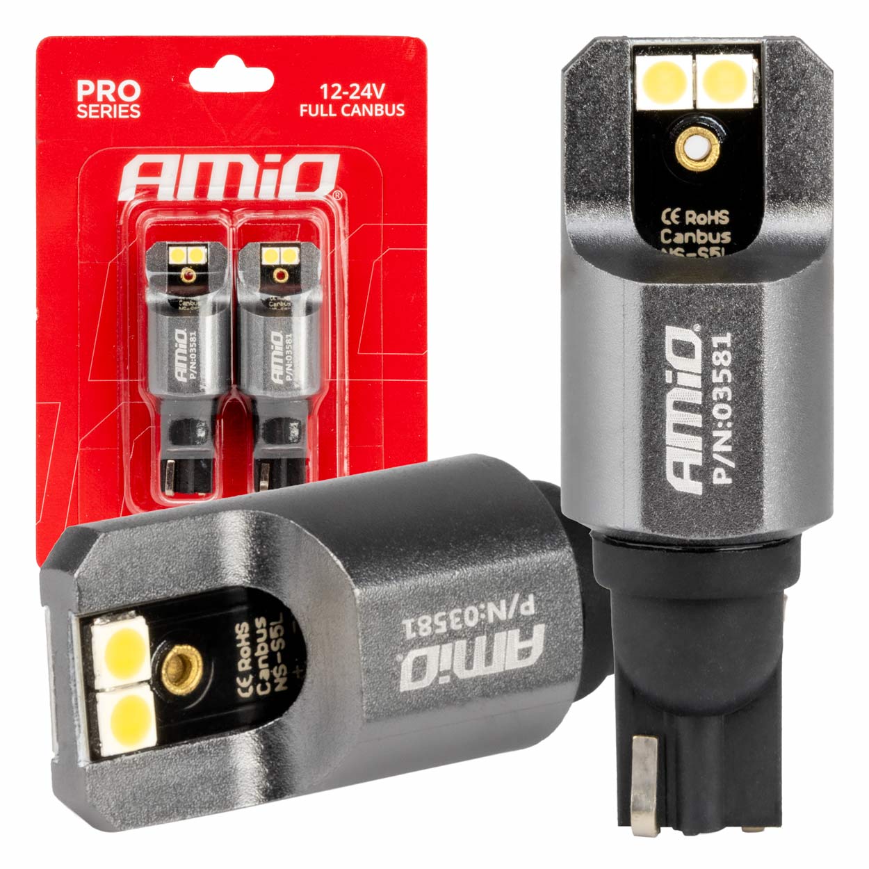 Εικόνα 1 από 4 — Amio – ΛΑΜΠΕΣ T15 W16W 12/24V 6.000K 4xSMD LED FULL CAN-BUS ΛΕΥΚΟ 3030 PRO SERIES – 2 ΤΕΜ. (03581/AM)