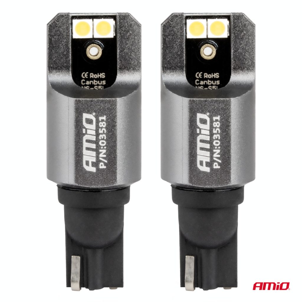 Εικόνα 2 από 4 — Amio – ΛΑΜΠΕΣ T15 W16W 12/24V 6.000K 4xSMD LED FULL CAN-BUS ΛΕΥΚΟ 3030 PRO SERIES – 2 ΤΕΜ. (03581/AM)
