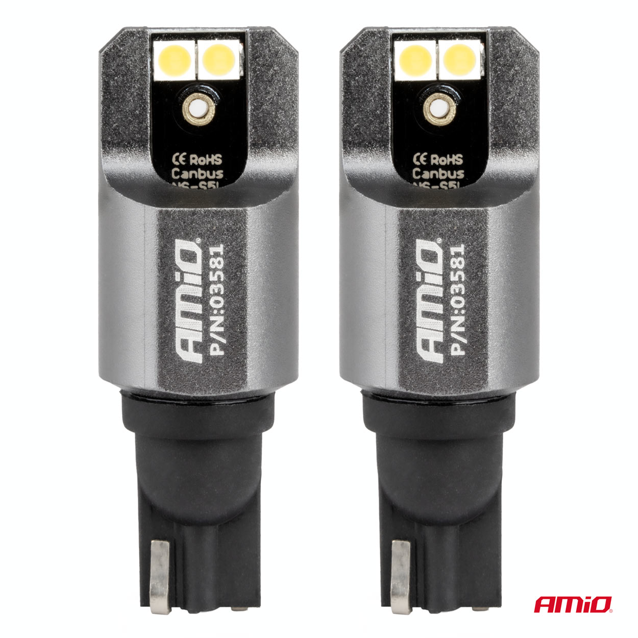 Εικόνα 2 από 4 — Amio – ΛΑΜΠΕΣ T15 W16W 12/24V 6.000K 4xSMD LED FULL CAN-BUS ΛΕΥΚΟ 3030 PRO SERIES – 2 ΤΕΜ. (03581/AM)