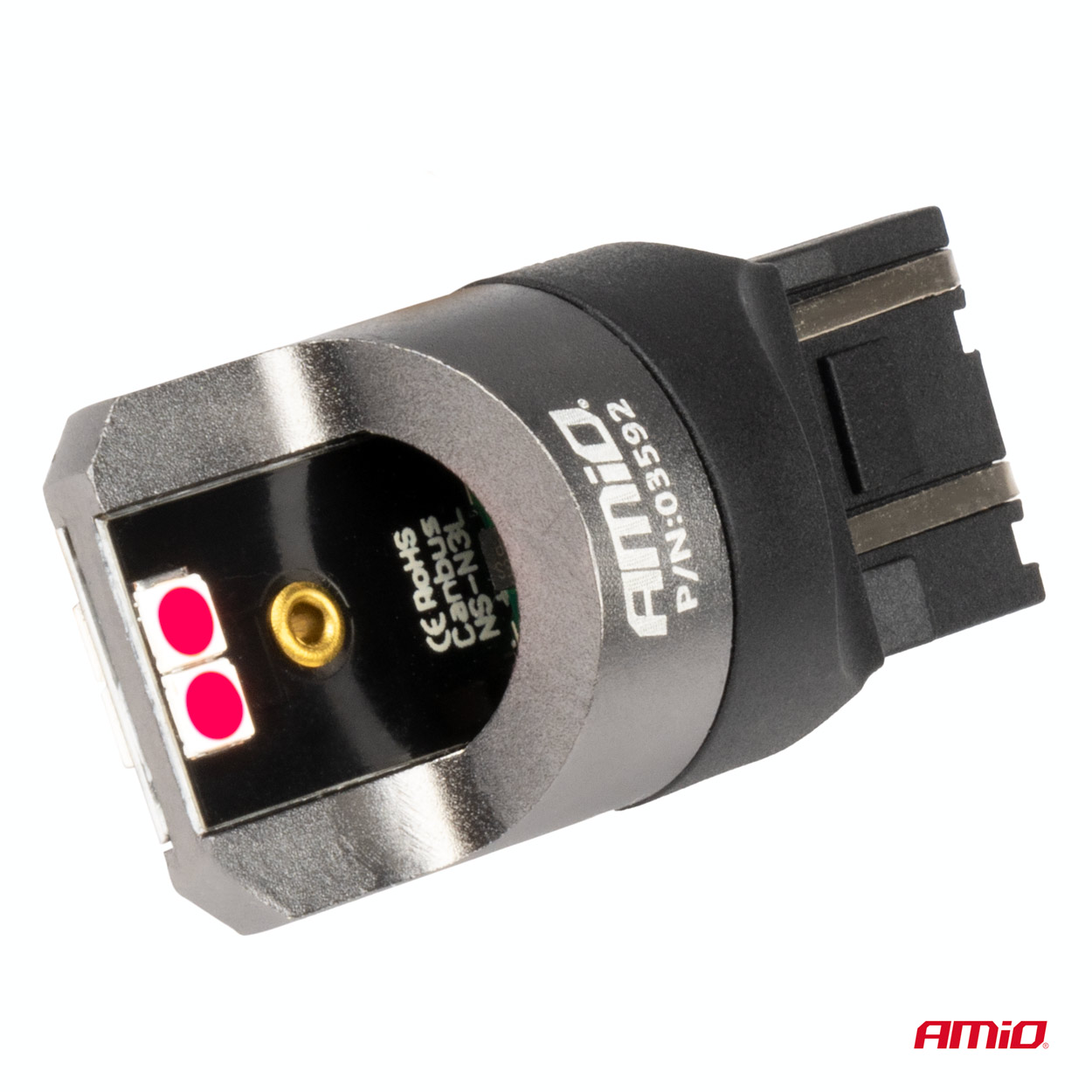 Εικόνα 3 από 4 — Amio – ΛΑΜΠΑΚΙΑ W21/5W 7443 12/24V 6.000K 4xSMD LED CAN-BUS ΚΟΚΚΙΝΟ PRO SERIES – 2 Τεμ. (03592/AM)