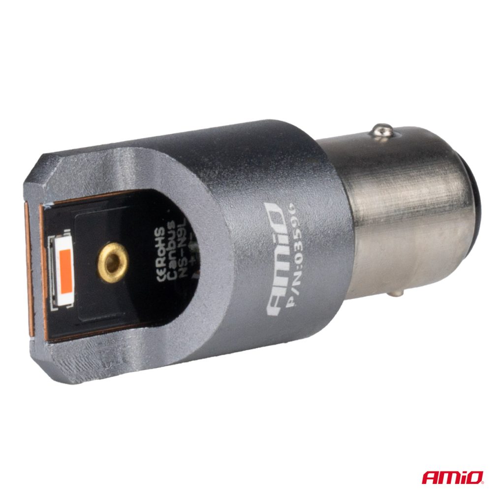 Εικόνα 3 από 4 — Amio – ΛΑΜΠΑΚΙΑ P21/5W BAY15d 12/24V 6.000K 2xSMD LED FULL CAN-BUS ΚΟΚΚΙΝΟ PRO SERIES – 2 Τεμ. (03596/AM)