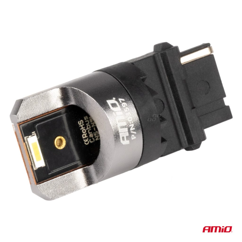 Εικόνα 3 από 4 — Amio – ΛΑΜΠΑΚΙΑ P27W 12/24V 6.000K 2SMD LED FULL CAN-BUS ΛΕΥΚΟ PRO SERIES – 2 Τεμ. (03597/AM)