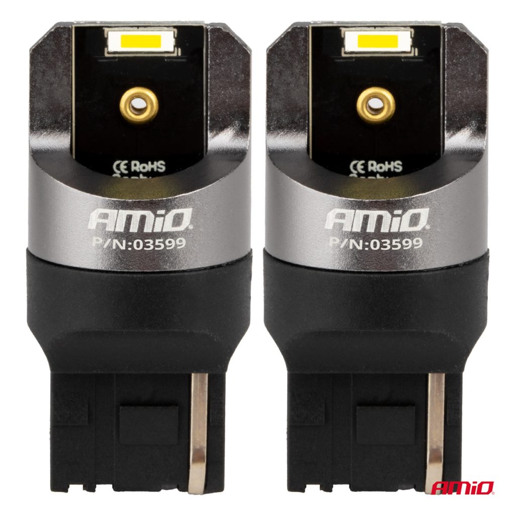 Εικόνα 2 από 4 — Amio – ΛΑΜΠΑΚΙΑ W21W 12/24V 6.000K 2SMD LED FULL CAN-BUS ΛΕΥΚΑ PRO SERIES – 2 Τεμ. (03599/AM)