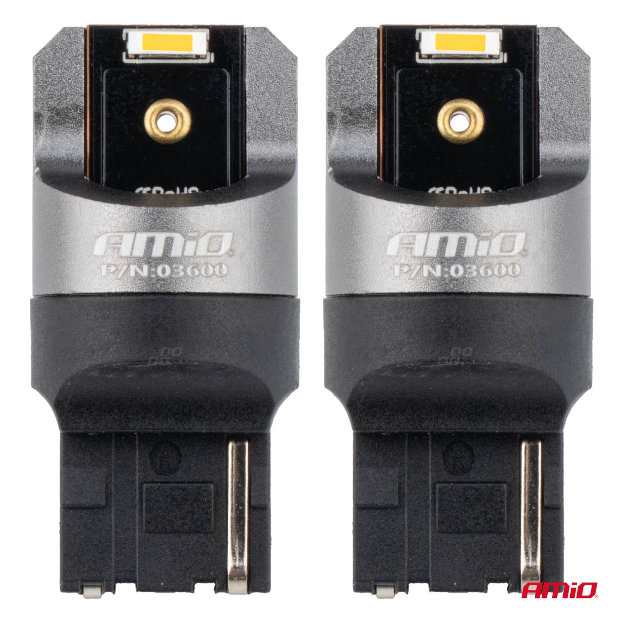 Εικόνα 2 από 4 — Amio – ΛΑΜΠΑΚΙΑ WY21W 7440 12/24V 6.000K 2xSMD LED FULL CAN-BUS ΠΟΡΤΟΚΑΛΙ PRO SERIES – 2 Τεμ. (03600/AM)