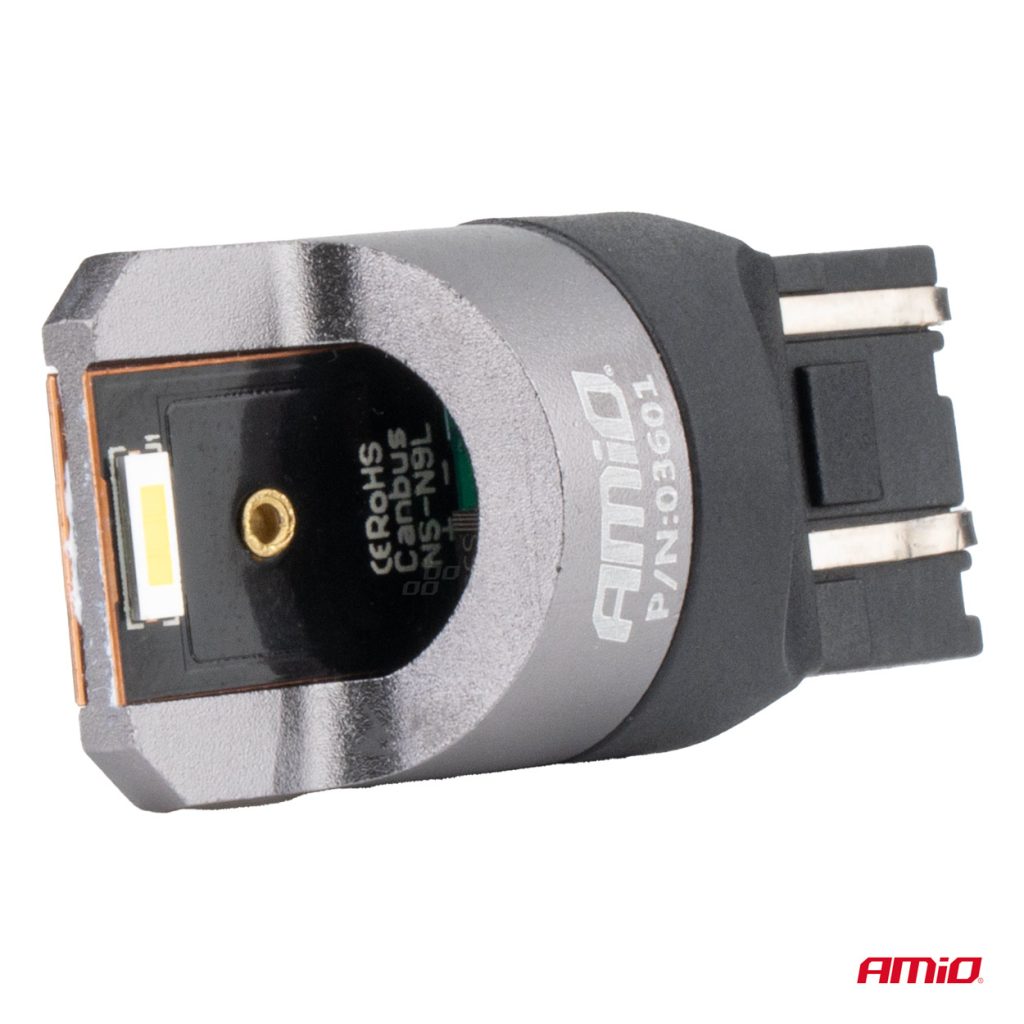Εικόνα 3 από 4 — Amio – ΛΑΜΠΑΚΙΑ W21/5W 7443 12/24V 6.000K 2xSMD LED FULL CAN-BUS ΛΕΥΚΟ PRO SERIES – 2 Τεμ. (03601/AM)