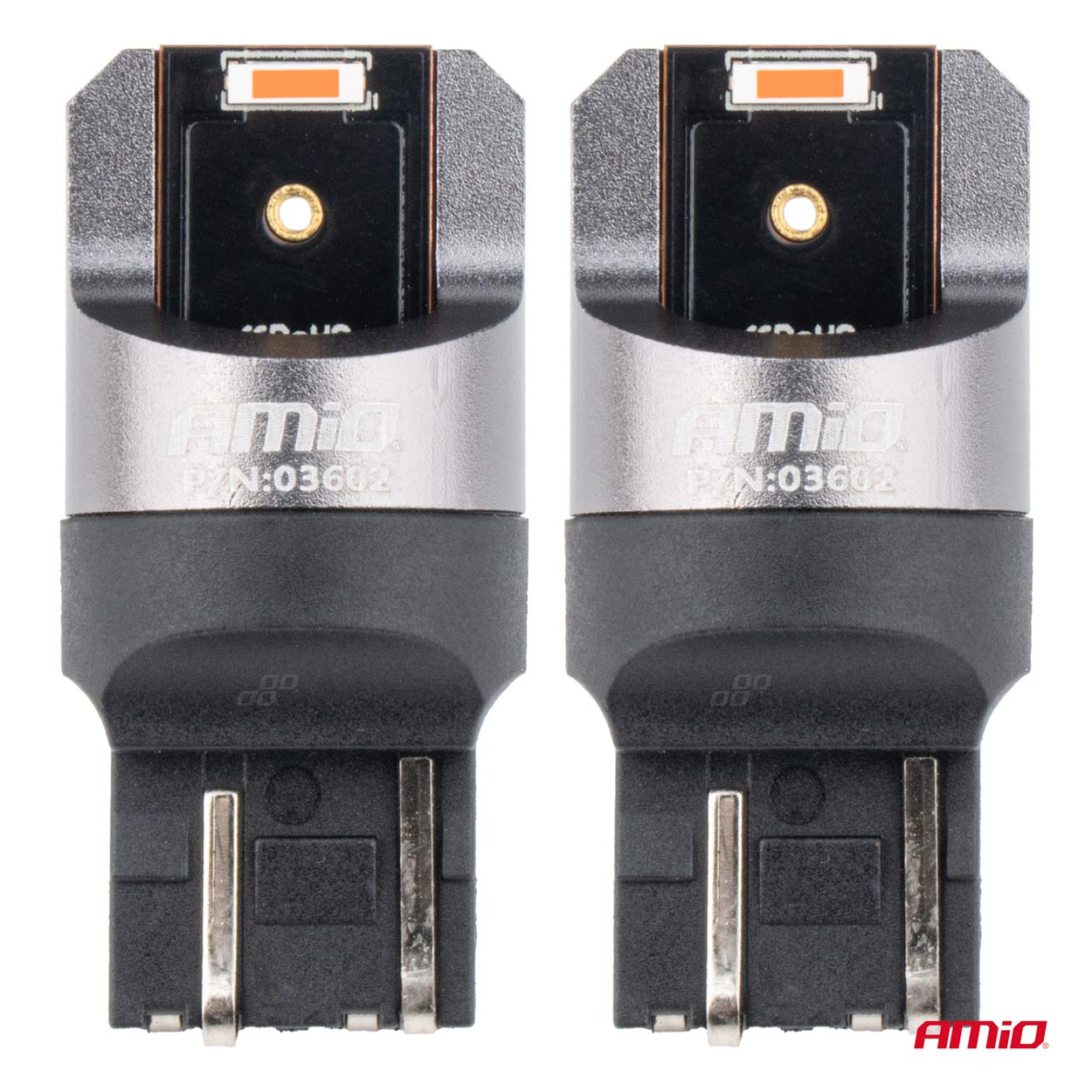 Εικόνα 2 από 4 — Amio – ΛΑΜΠΑΚΙΑ W21/5W 7443 12/24V 6.000K 2xSMD LED FULL CAN-BUS ΚΟΚΚΙΝΟ PRO SERIES – 2 Τεμ. (03602/AM)