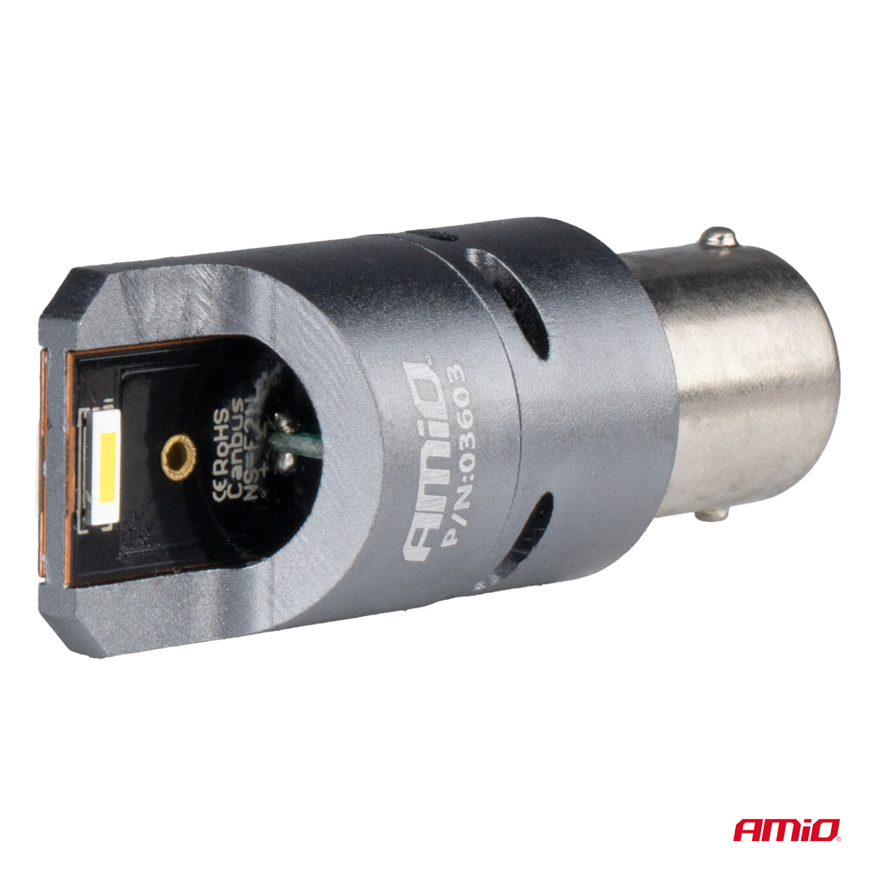 Εικόνα 3 από 4 — Amio – ΛΑΜΠΕΣ P21W BA15S 12/24V 6.000K 2xSMD LED FULL CAN-BUS (ΜΕ ΑΝΕΜΙΣΤΗΡΑΚΙ) ΛΕΥΚΟ PRO SERIES – 2 ΤΕΜ. (03603/AM)
