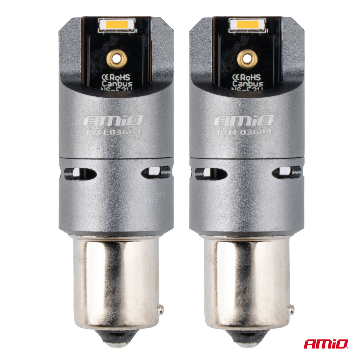 Εικόνα 2 από 4 — Amio – ΛΑΜΠΑΚΙΑ PY21W BAU15s 12/24V 6.000K 2xSMD LED FULL CAN-BUS(ΜΕ ΑΝΕΜΙΣΤΗΡΑΚΙ) ΠΟΡΤΟΚΑΛΙ PRO SERIES – 2 Τεμ. (03604/AM)