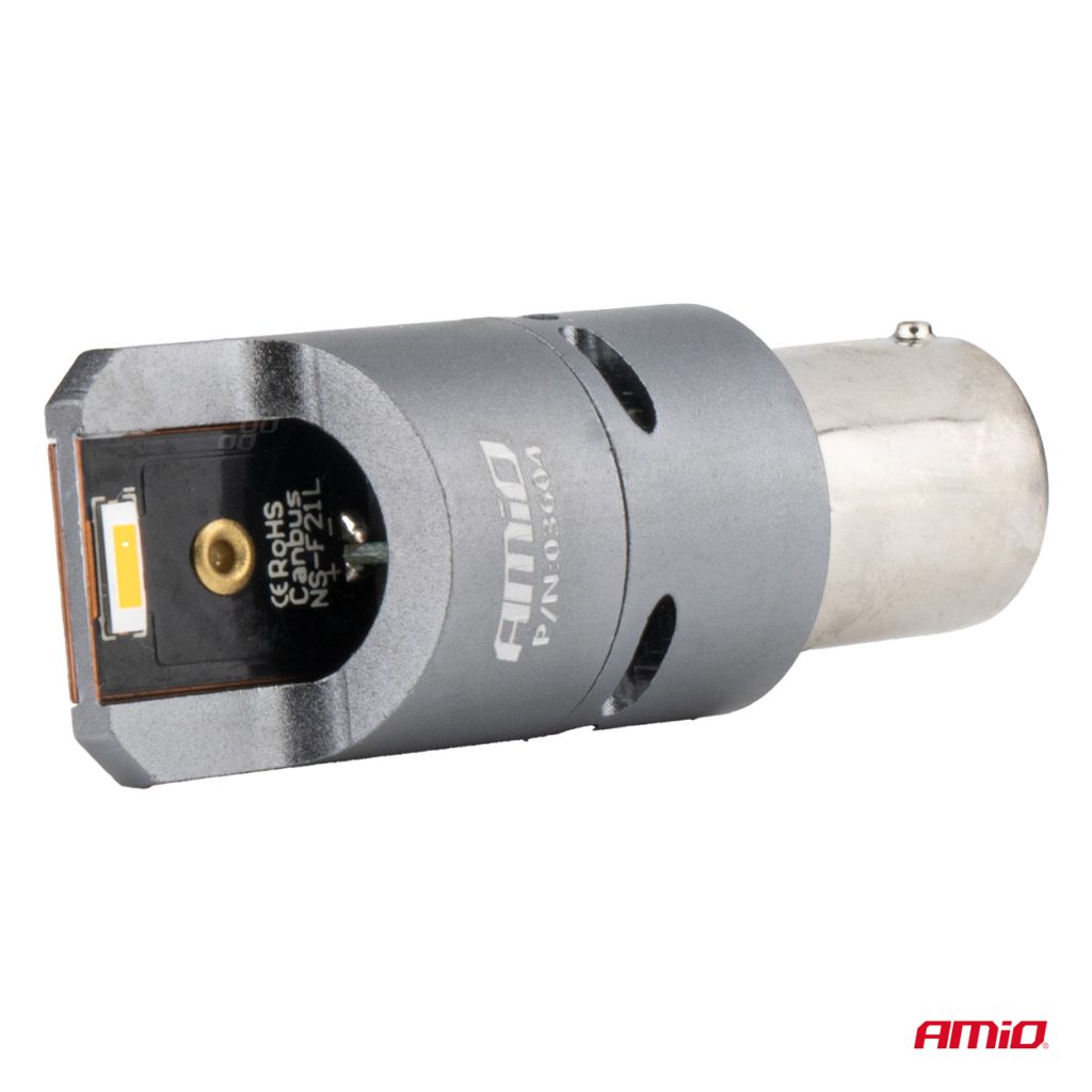 Εικόνα 3 από 4 — Amio – ΛΑΜΠΑΚΙΑ PY21W BAU15s 12/24V 6.000K 2xSMD LED FULL CAN-BUS(ΜΕ ΑΝΕΜΙΣΤΗΡΑΚΙ) ΠΟΡΤΟΚΑΛΙ PRO SERIES – 2 Τεμ. (03604/AM)