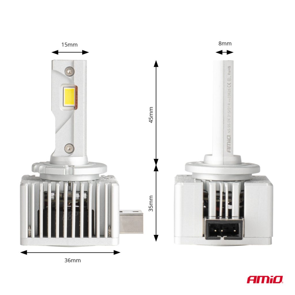 Εικόνα 3 από 6 — Amio – ΛΑΜΠΕΣ LED D1S/D1R 12V 6.000K 6800lm CAN-BUS D-BASIC SERIES – 2 Τεμ. (03626/AM)