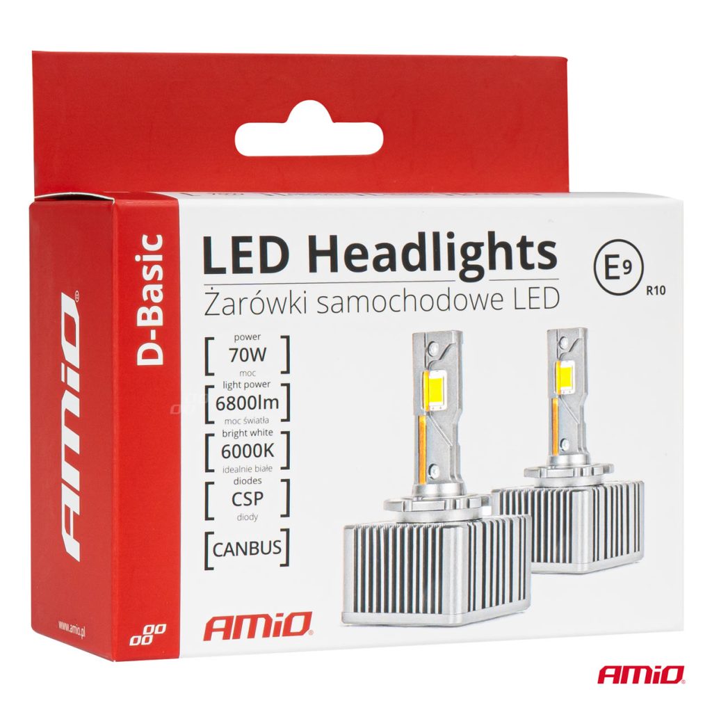 Εικόνα 6 από 6 — Amio – ΛΑΜΠΕΣ LED D1S/D1R 12V 6.000K 6800lm CAN-BUS D-BASIC SERIES – 2 Τεμ. (03626/AM)