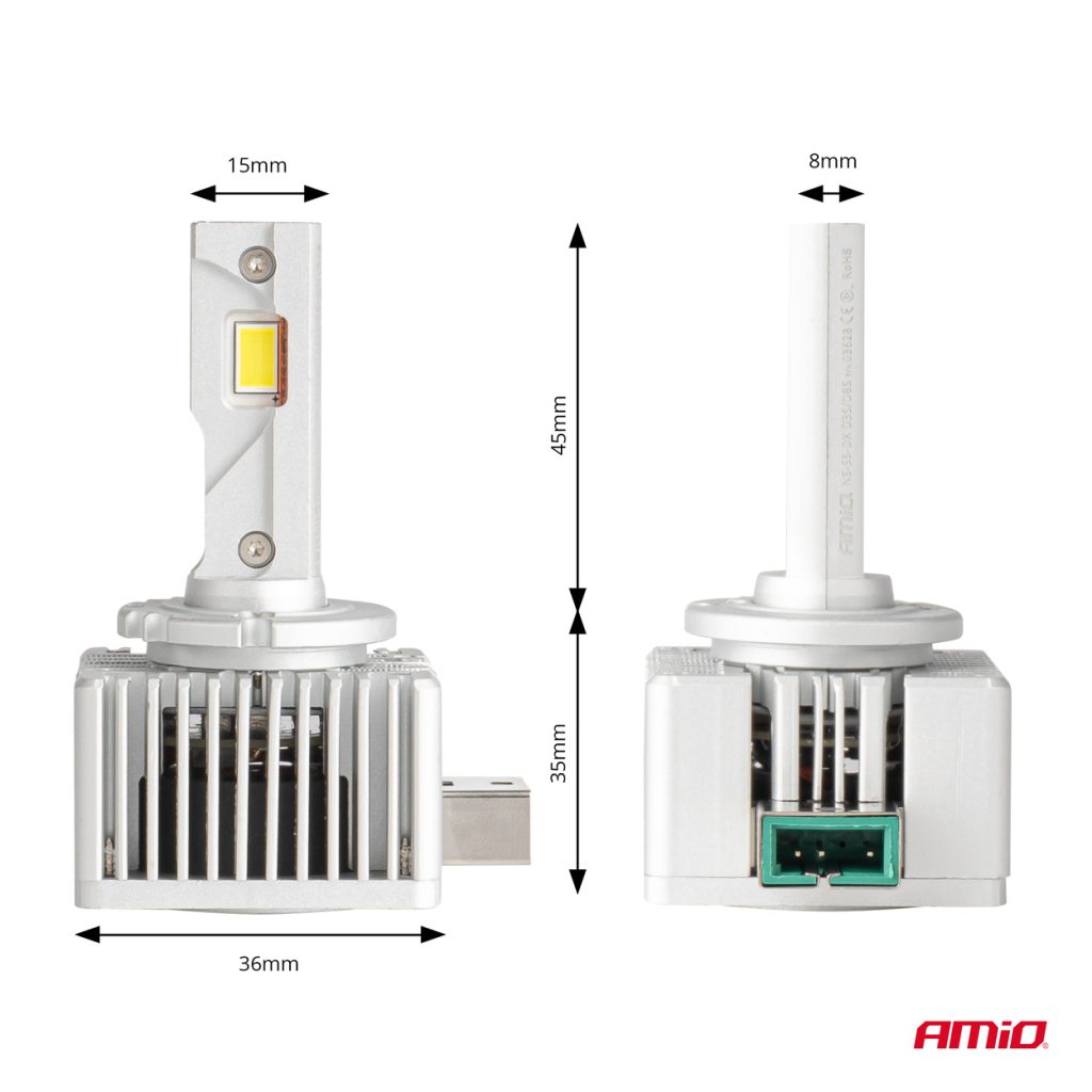 Εικόνα 3 από 6 — Amio – ΛΑΜΠΕΣ LED D3S/D8R 12V 6.000K 6800lm CAN-BUS D-BASIC SERIES – 2 Τεμ. (03628/AM)