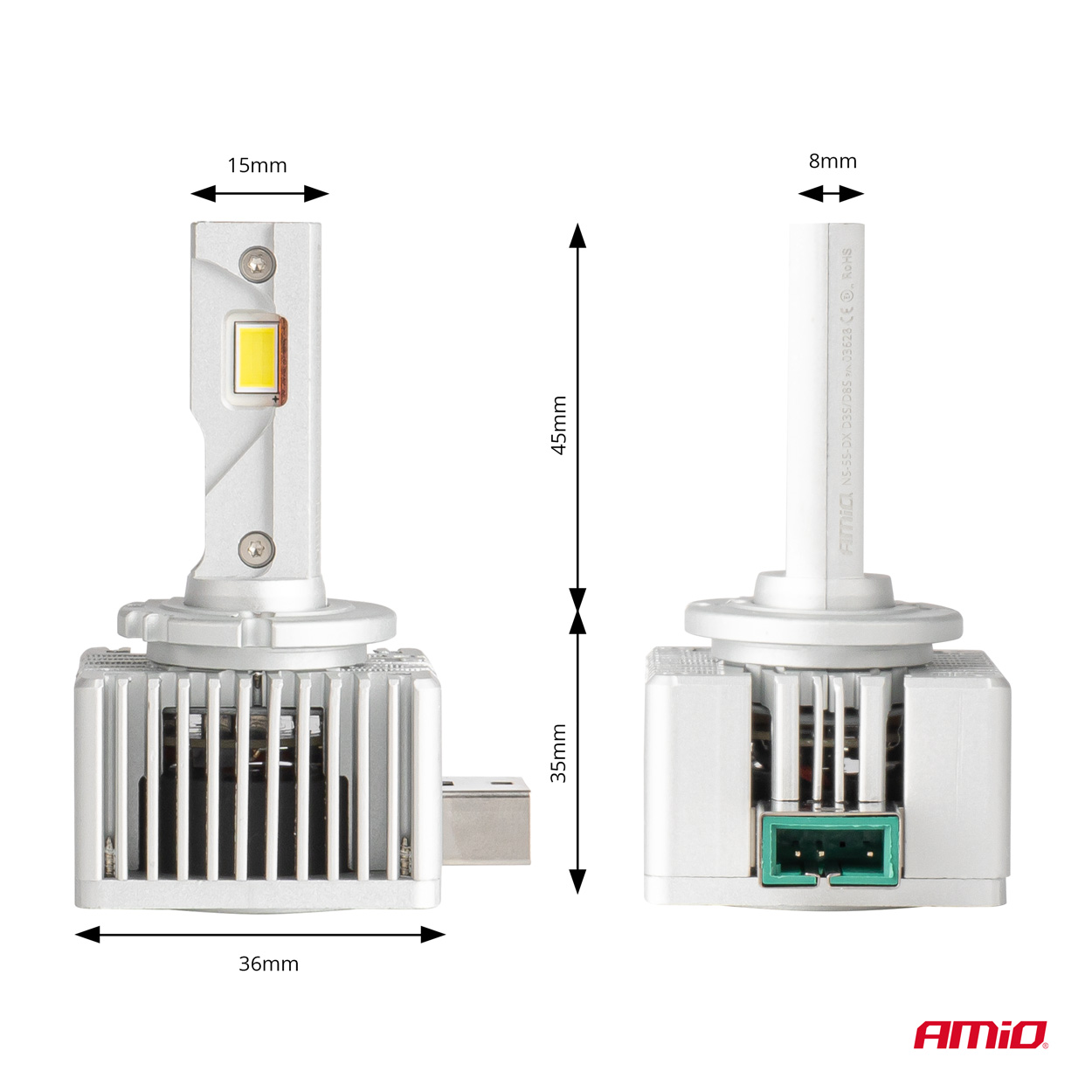 Εικόνα 3 από 6 — Amio – ΛΑΜΠΕΣ LED D3S/D8R 12V 6.000K 6800lm CAN-BUS D-BASIC SERIES – 2 Τεμ. (03628/AM)