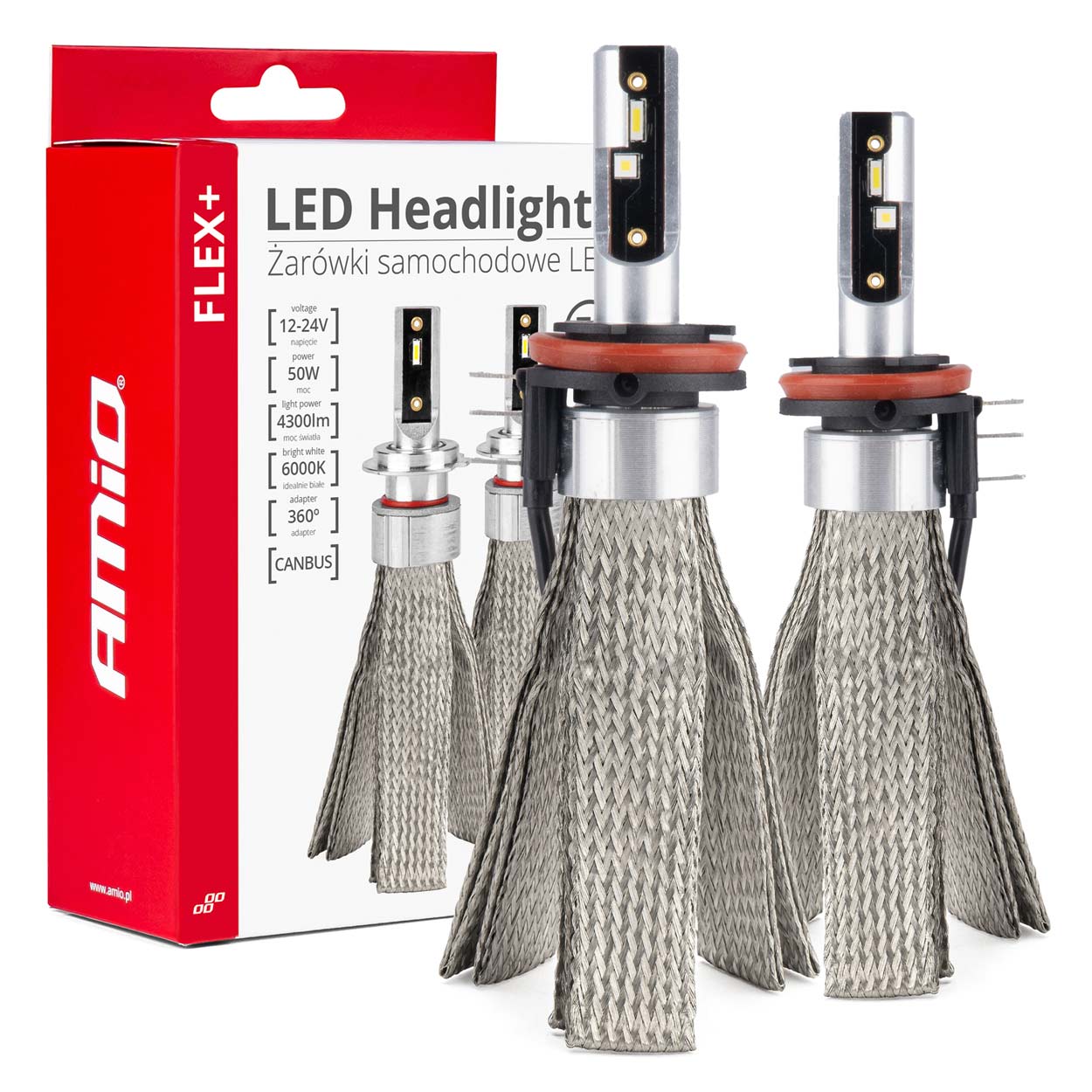 Εικόνα 1 από 4 — Amio – ΛΑΜΠΕΣ LED H15 4300lm 12-24V – 50W – 6000K – 2 Τεμ. (03666/AM)