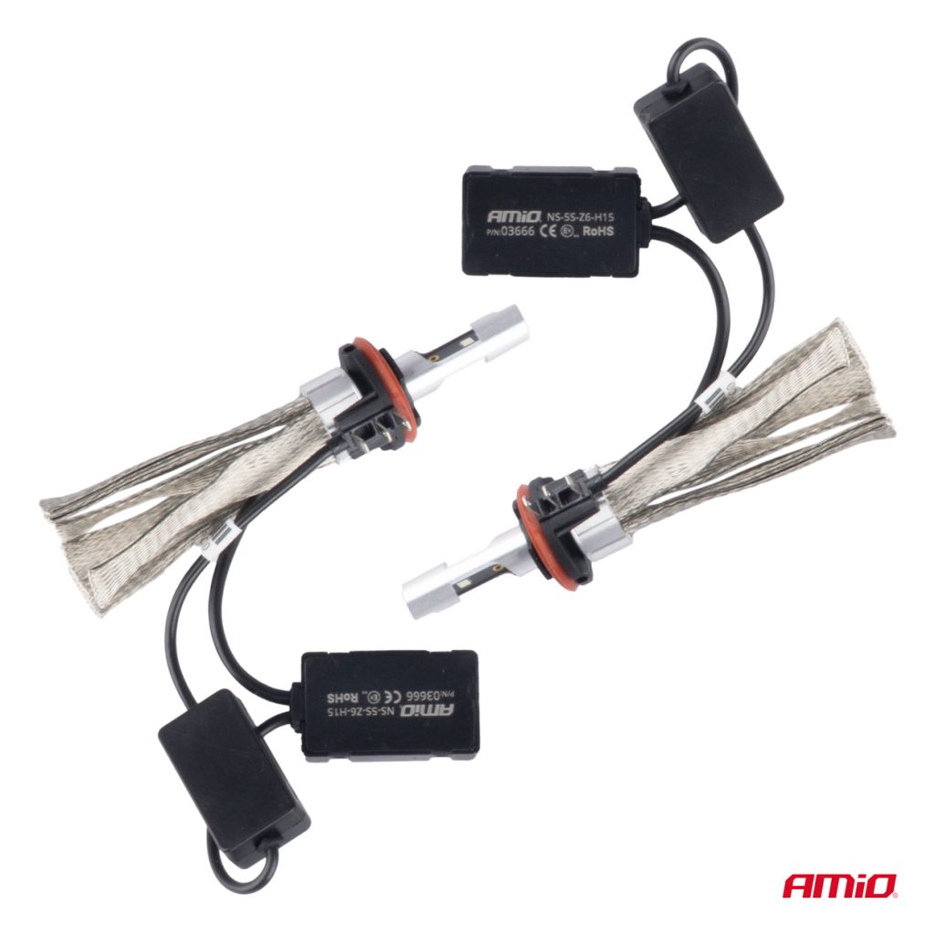 Εικόνα 3 από 4 — Amio – ΛΑΜΠΕΣ LED H15 4300lm 12-24V – 50W – 6000K – 2 Τεμ. (03666/AM)