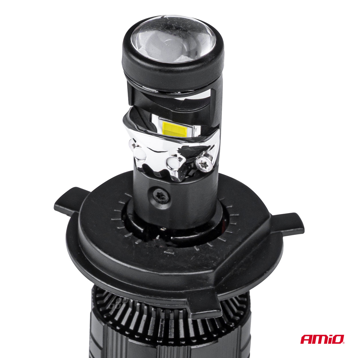 Εικόνα 2 από 7 — Amio – ΛΑΜΠΕΣ H4 PL-LENS SERIES 9>36V 60W 5.000K 3.800lm LED 2×4575 SMD CAN-BUS ΜΕ ΠΡΟΤΖΕΚΤΟΡΑ – 2 Τεμ. (03667/AM)