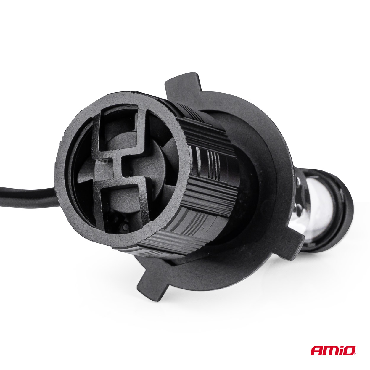 Εικόνα 4 από 7 — Amio – ΛΑΜΠΕΣ H4 PL-LENS SERIES 9>36V 60W 5.000K 3.800lm LED 2×4575 SMD CAN-BUS ΜΕ ΠΡΟΤΖΕΚΤΟΡΑ – 2 Τεμ. (03667/AM)