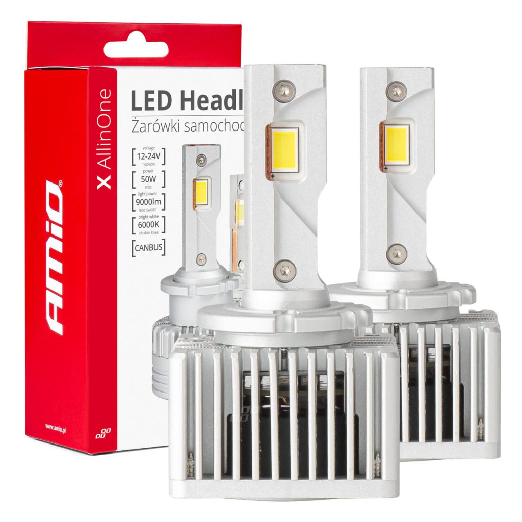 Εικόνα 1 από 9 — Amio – ΛΑΜΠΕΣ LED D3S/D5R/D8S 12/24V 6000K 9.000lm 50W X ALL IN ONE SERIES CAN-BUS (ΜΕ ΑΝΕΜΙΣΤΗΡΑΚΙ) – 2 ΤΕΜ. (03669/AM)