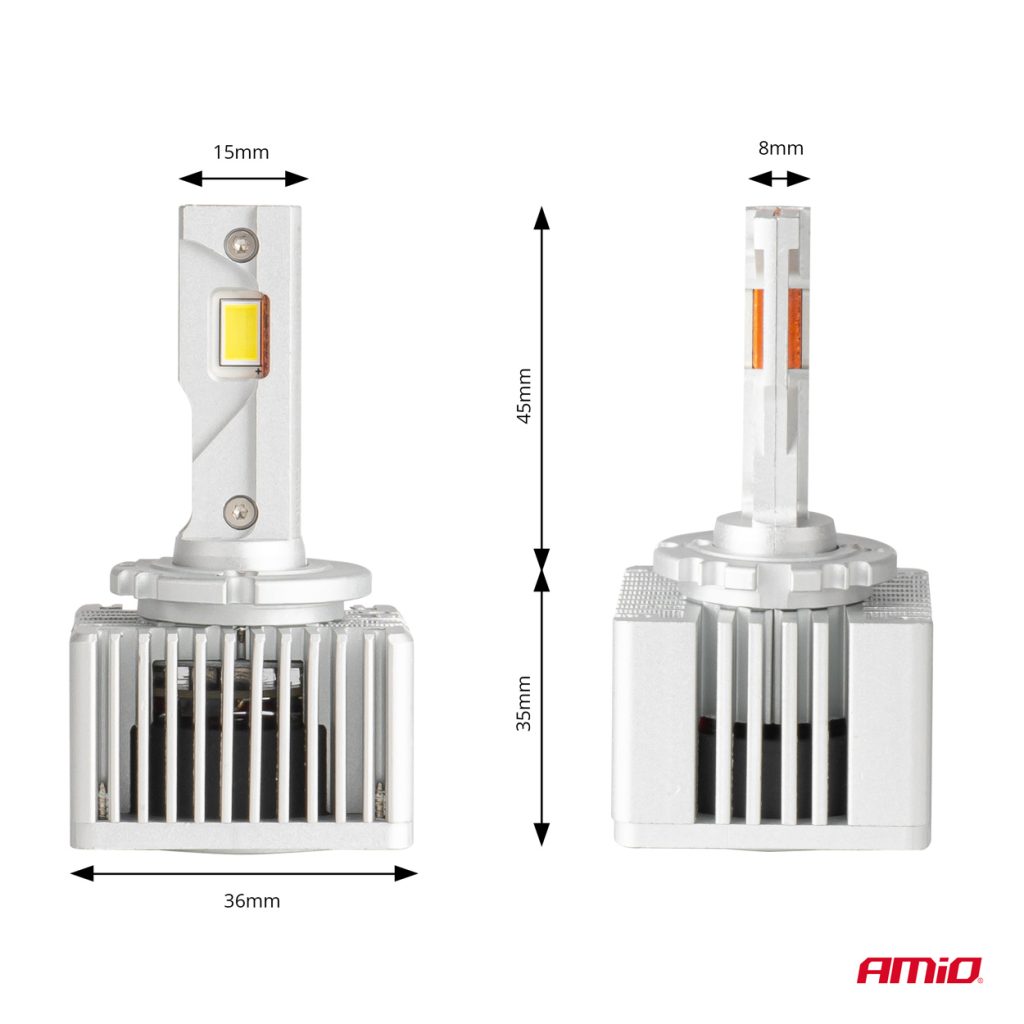 Εικόνα 3 από 9 — Amio – ΛΑΜΠΕΣ LED D3S/D5R/D8S 12/24V 6000K 9.000lm 50W X ALL IN ONE SERIES CAN-BUS (ΜΕ ΑΝΕΜΙΣΤΗΡΑΚΙ) – 2 ΤΕΜ. (03669/AM)