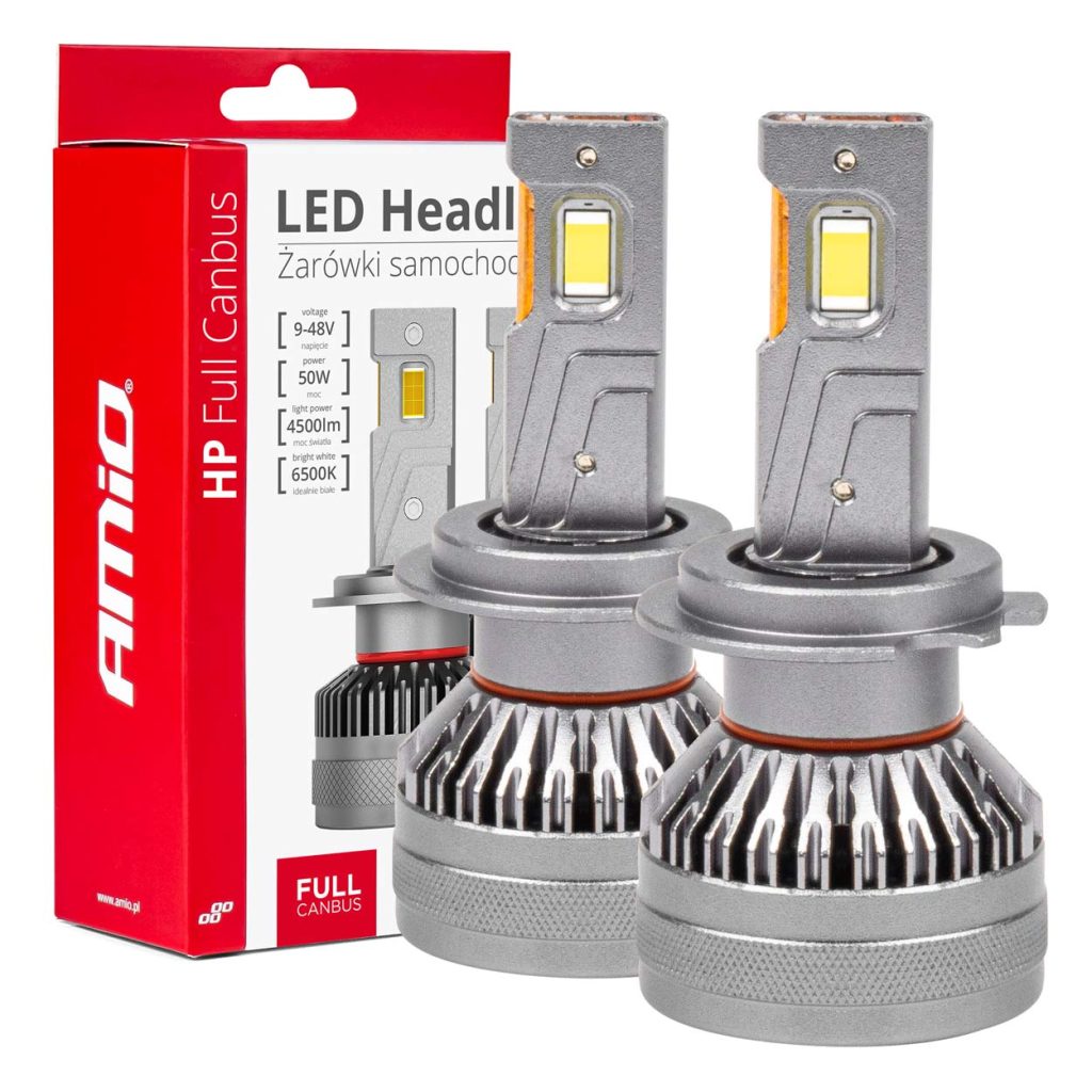 Εικόνα 1 από 3 — Amio – ΛΑΜΠΕΣ H7 9>48V 6.500K 4.500lm 50W HP SERIES LED CAN-BUS (ΜΕ ΨΥΚΤΡΑ – 2 Τεμ. (03674/AM)
