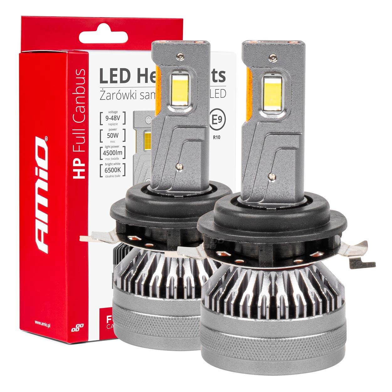 Εικόνα 1 από 3 — Amio – ΛΑΜΠΕΣ H7-1 9>48V 6.500K 4.500lm 50W HP SERIES LED CAN-BUS ΜΕ ΨΥΚΤΡΑ – 2 Τεμ. (03675/AM)