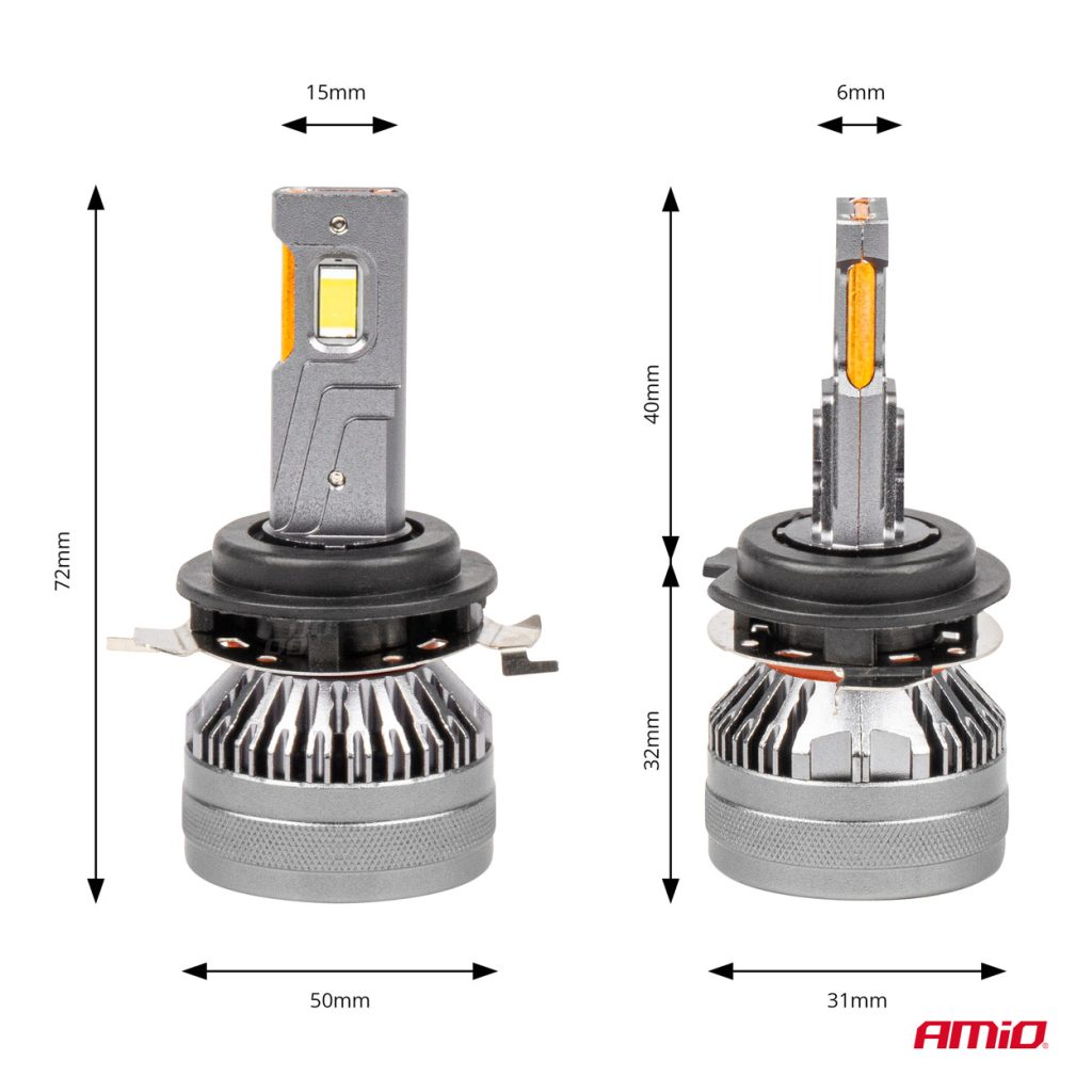 Εικόνα 2 από 3 — Amio – ΛΑΜΠΕΣ H7-1 9>48V 6.500K 4.500lm 50W HP SERIES LED CAN-BUS ΜΕ ΨΥΚΤΡΑ – 2 Τεμ. (03675/AM)