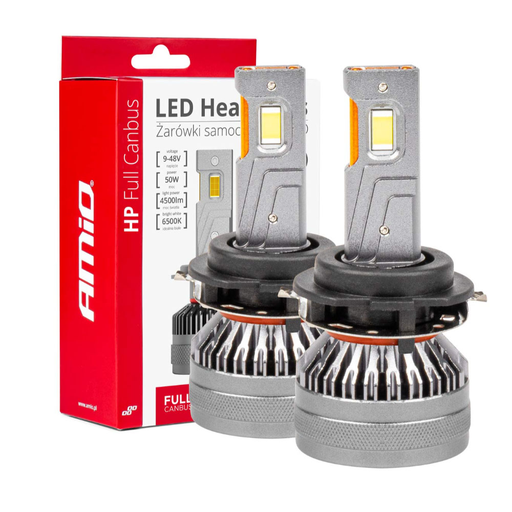Εικόνα 1 από 6 — Amio – ΛΑΜΠΕΣ H7-6 9>48V 6.500K 4.500lm 50W HP SERIES LED CAN-BUS ΜΕ ΨΥΚΤΡΑ – 2 Τεμ. (03676/AM)