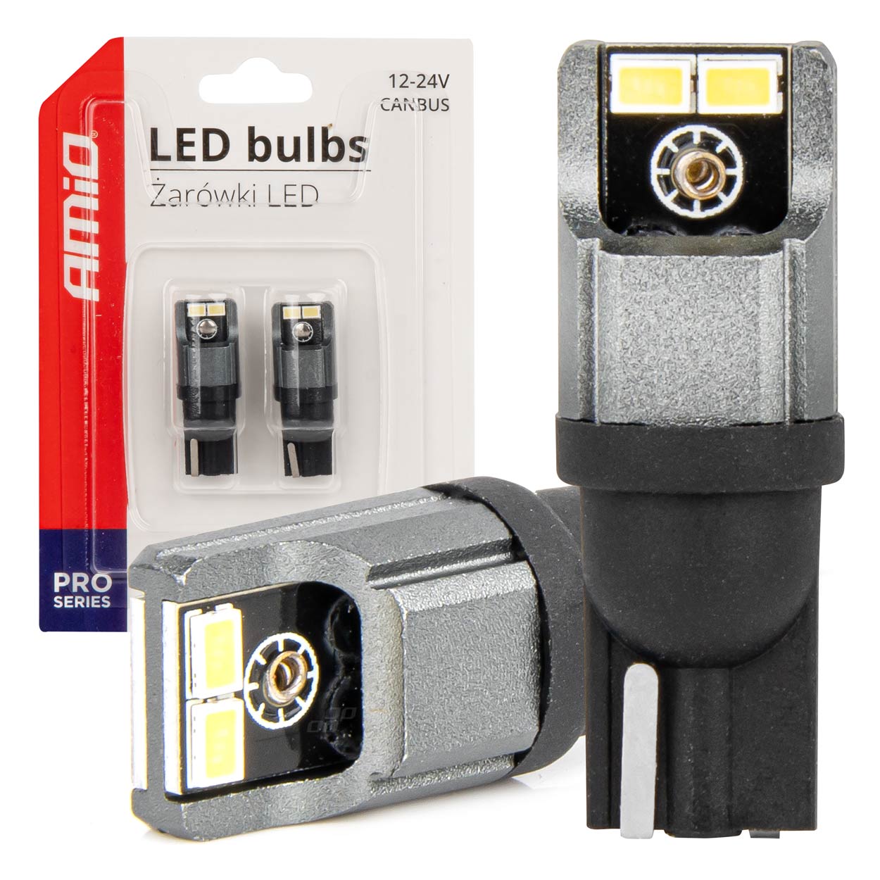 Εικόνα 1 από 5 — Amio – ΛΑΜΠΑΚΙΑ LED T10 W5W W10W 12/24V LED 4xSMD3020 CAN-BUS ΛΕΥΚΟ – 2 ΤΕΜ. (03717/AM)