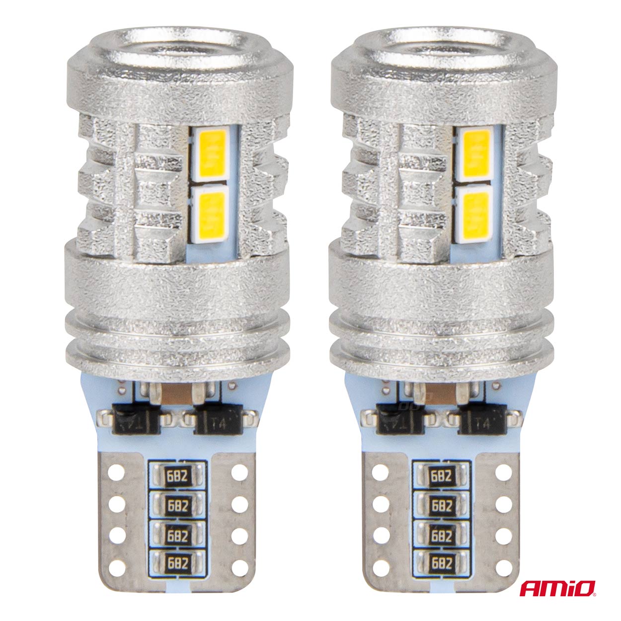 Εικόνα 2 από 5 — Amio – ΛΑΜΠΑΚΙΑ LED T10 W5W 12/24V LED 6×3020+1x3030SMD STANDARD ΛΕΥΚΑ – 2 ΤΕΜ. (03718/AM)