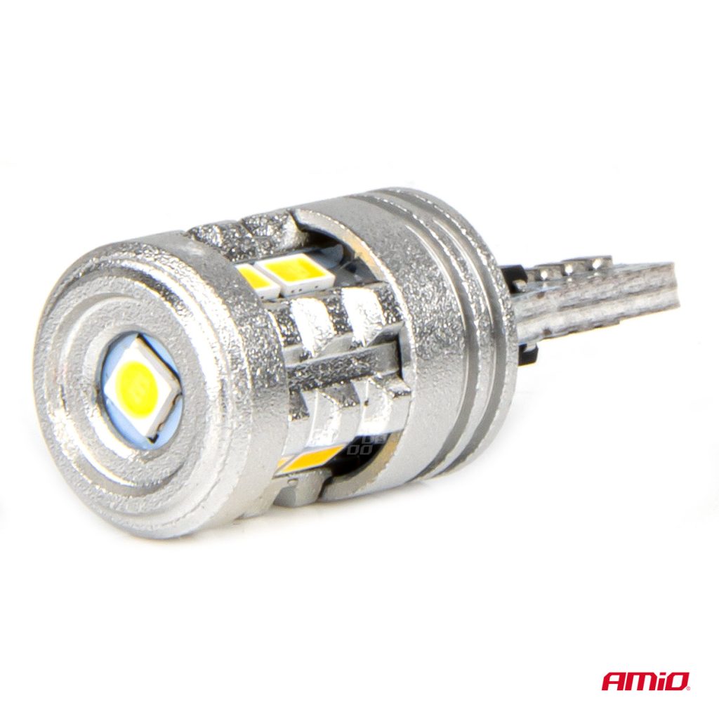 Εικόνα 3 από 5 — Amio – ΛΑΜΠΑΚΙΑ LED T10 W5W 12/24V LED 6×3020+1x3030SMD STANDARD ΛΕΥΚΑ – 2 ΤΕΜ. (03718/AM)