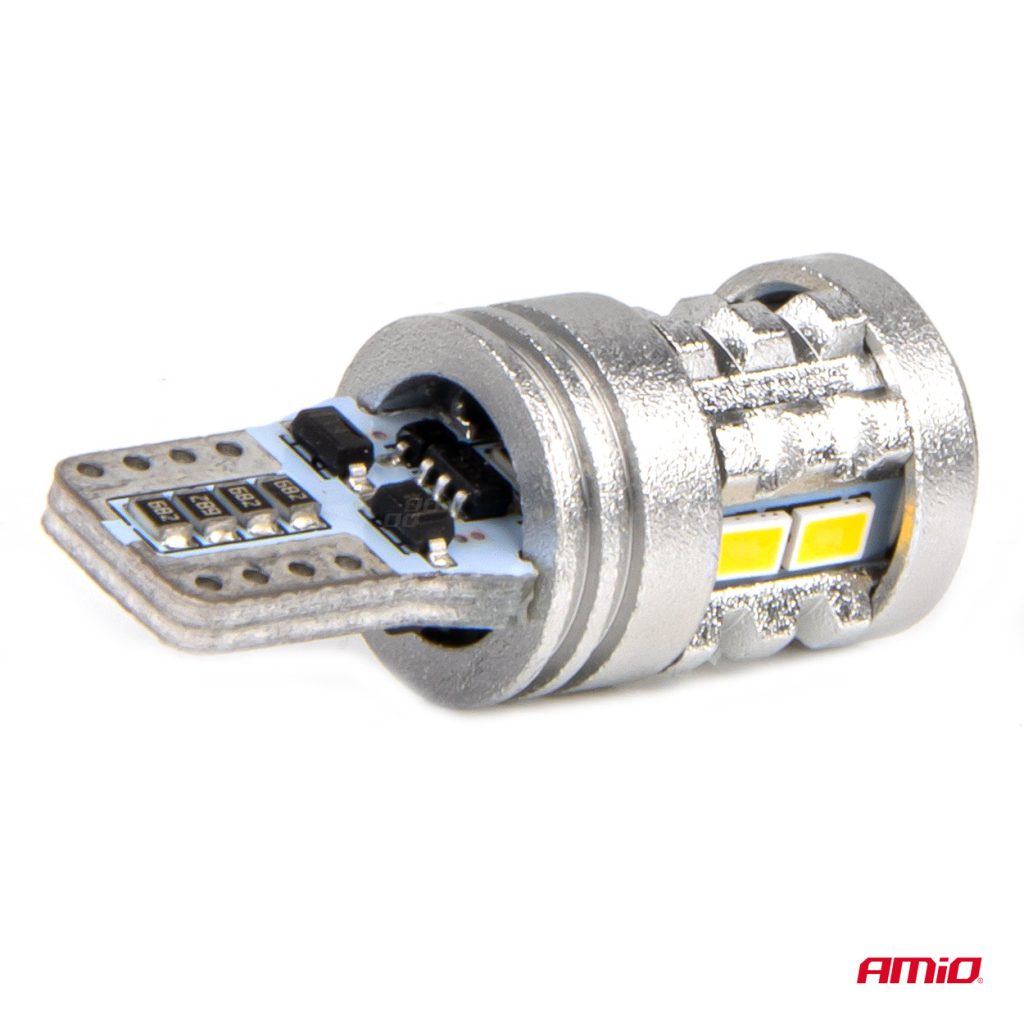 Εικόνα 4 από 5 — Amio – ΛΑΜΠΑΚΙΑ LED T10 W5W 12/24V LED 6×3020+1x3030SMD STANDARD ΛΕΥΚΑ – 2 ΤΕΜ. (03718/AM)