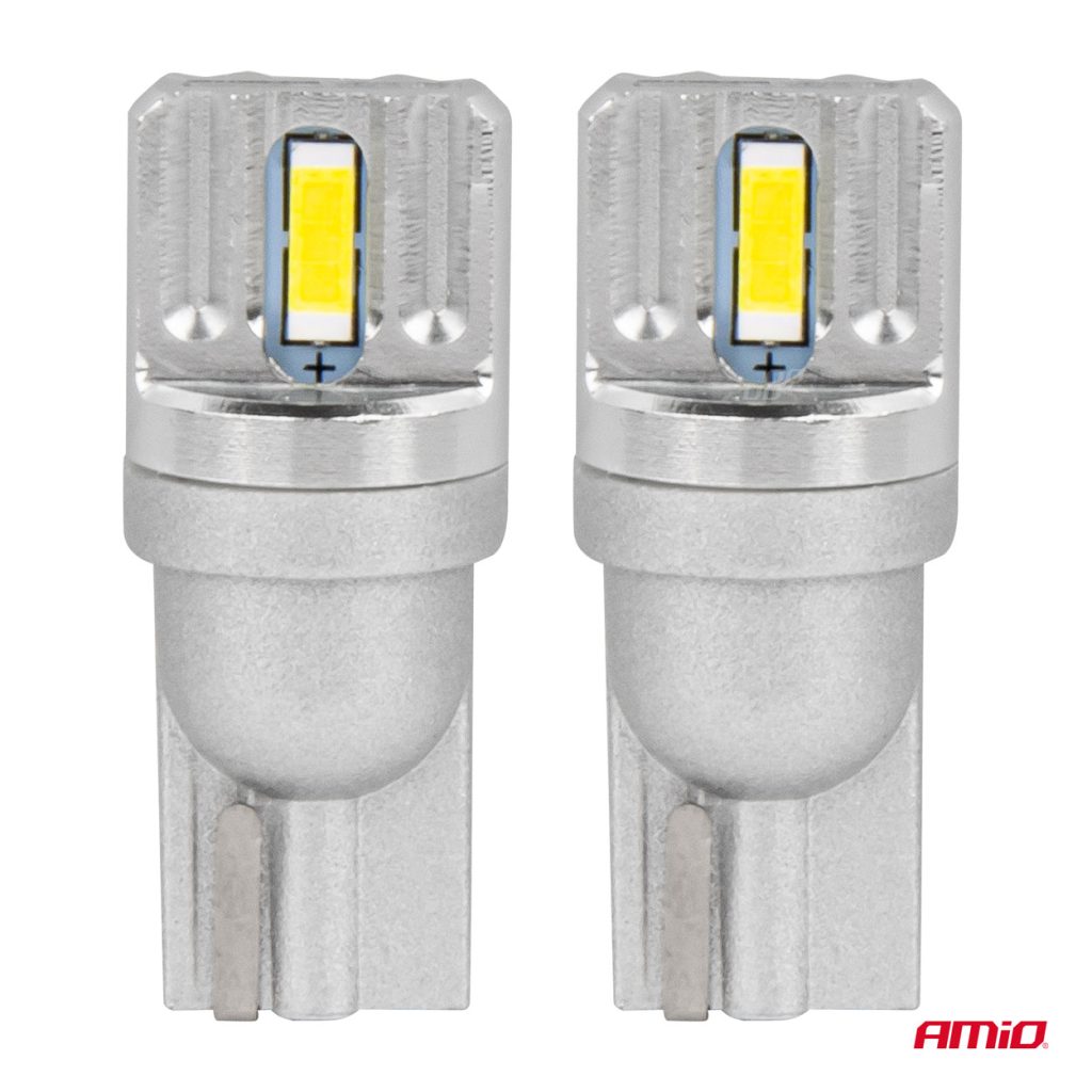 Εικόνα 2 από 5 — Amio – ΛΑΜΠΑΚΙΑ LED T10 W5W 12/24V LED 2x1860SMD STANDARD ΛΕΥΚΑ – 2 ΤΕΜ. (03719/AM)