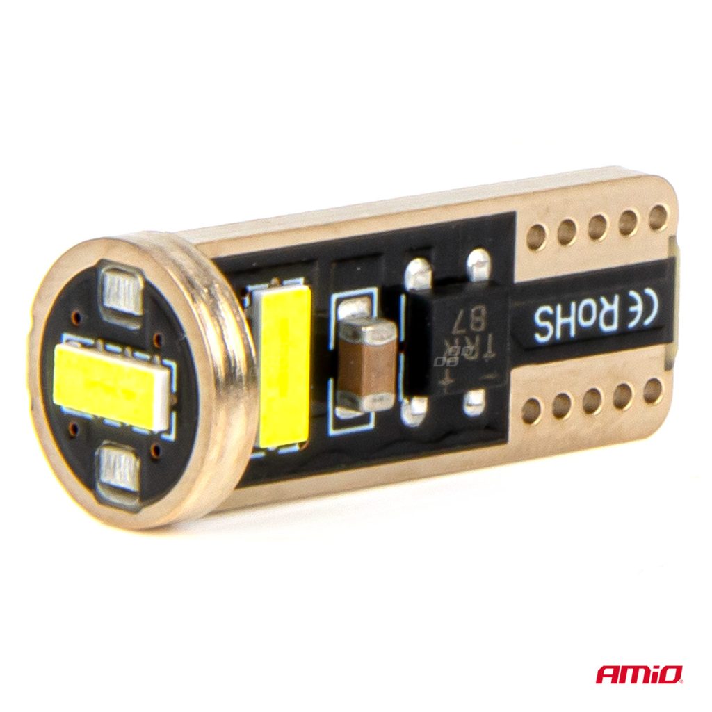 Εικόνα 3 από 5 — Amio – ΛΑΜΠΑΚΙΑ LED T10e W5W 12/24V 3×2055 SMD LED CAN-BUS ΛΕΥΚΟ – 2 ΤΕΜ. (03720/AM)
