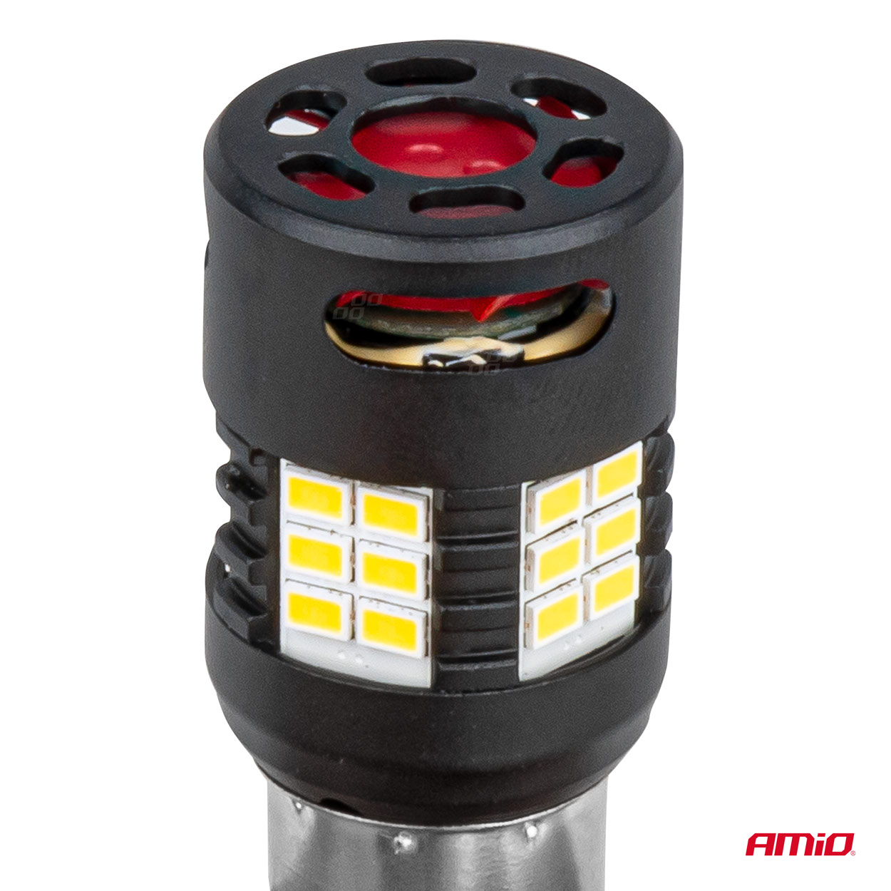 Εικόνα 3 από 5 — Amio – Λάμπες LED P21W βάση BA15S τύπου Pro Series τάση λειτουργίας 12/24V με 24×3020 SMD Can-bus λευκό για Επιβατικά Αυτοκίνητα και Φορτηγά – 2 τεμ. (03721/AM)