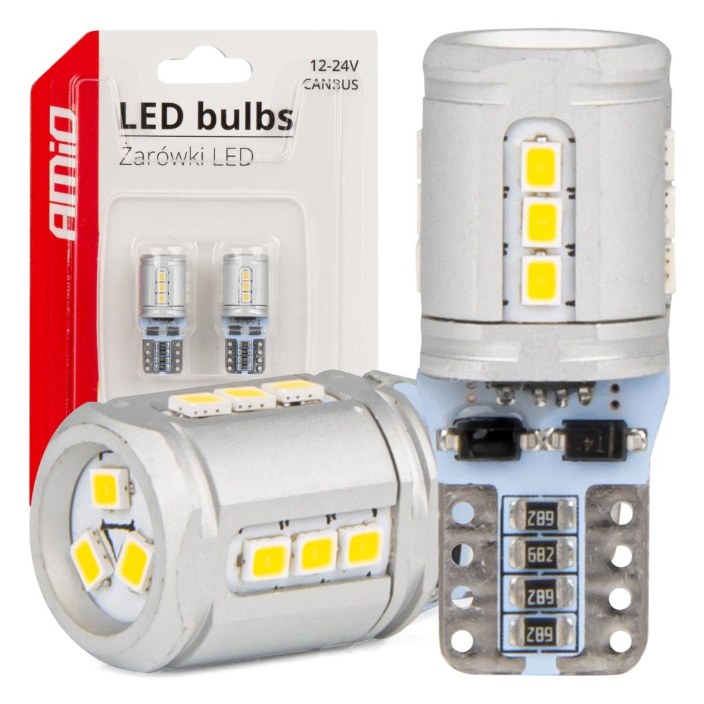 Εικόνα 1 από 5 — Amio – T10e W5W 12/24V 15×2016 SMD LED CAN-BUS ΛΕΥΚΟ 2ΤΕΜ. (03723/AM)