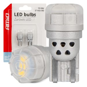 Amio - ΛΑΜΠΑΚΙΑ LED T10 W5W 12/24V 3x3020 SMD LED ΛΕΥΚΟ PURE LIGHT SERIES - 2 ΤΕΜ. (03725/AM)