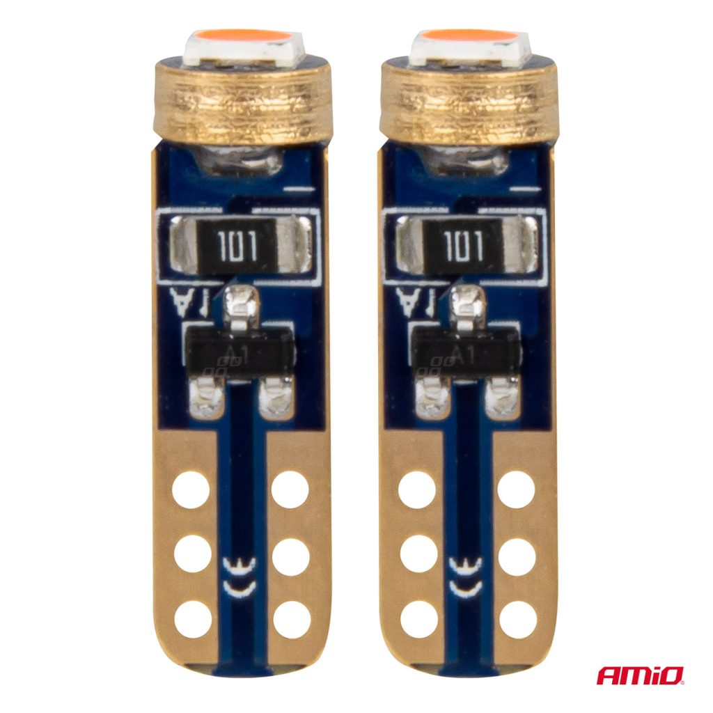 Εικόνα 2 από 5 — Amio – ΛΑΜΠΑΚΙΑ T5 W1W 12V 1SMD LED ΚΟΚΚΙΝΑ – 2 ΤΕΜ. (03727/AM)