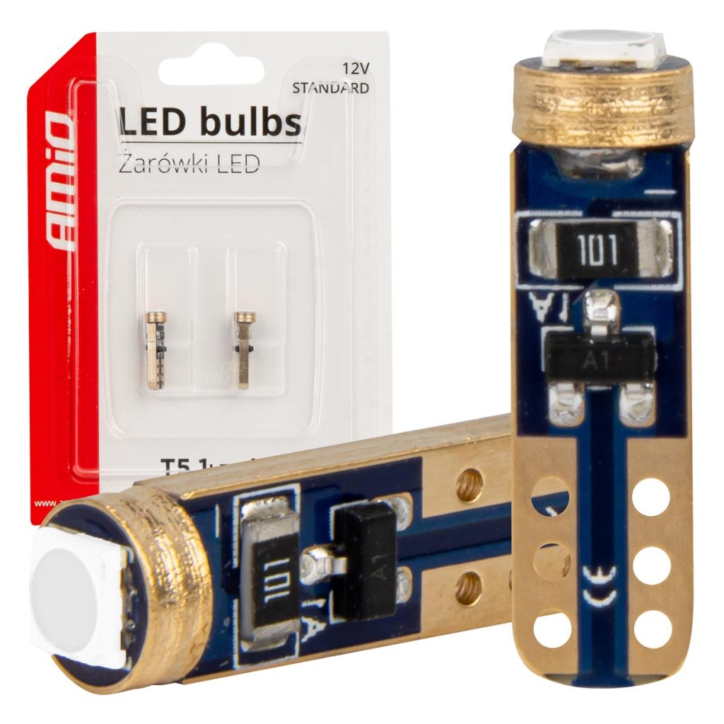Εικόνα 1 από 5 — Amio – ΛΑΜΠΑΚΙΑ T5 W1W 12V 1SMD LED ΜΠΛΕ – 2 ΤΕΜ. (03728/AM)