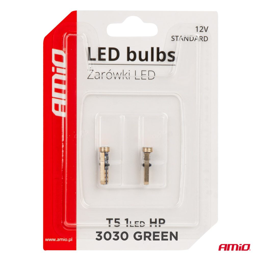 Εικόνα 5 από 5 — Amio – ΛΑΜΠΑΚΙΑ T5 W1W 12V 1SMD LED ΠΡΑΣΙΝΑ – 2 ΤΕΜ. (03729/AM)