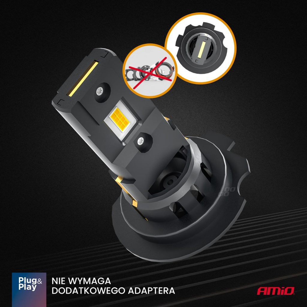 Εικόνα 6 από 10 — Amio – ΛΑΜΠΕΣ LED H7 12V 44W 6.500K 3.936lm CSP X4 SERIES AVIATOR PLUG & PLAY – 2 ΤΕΜ. (03764/AM)