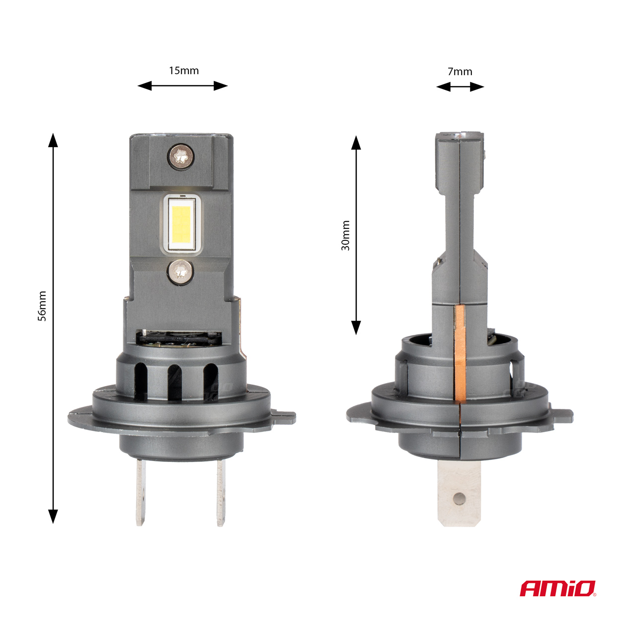Εικόνα 8 από 10 — Amio – ΛΑΜΠΕΣ LED H7 12V 44W 6.500K 3.936lm CSP X4 SERIES AVIATOR PLUG & PLAY – 2 ΤΕΜ. (03764/AM)