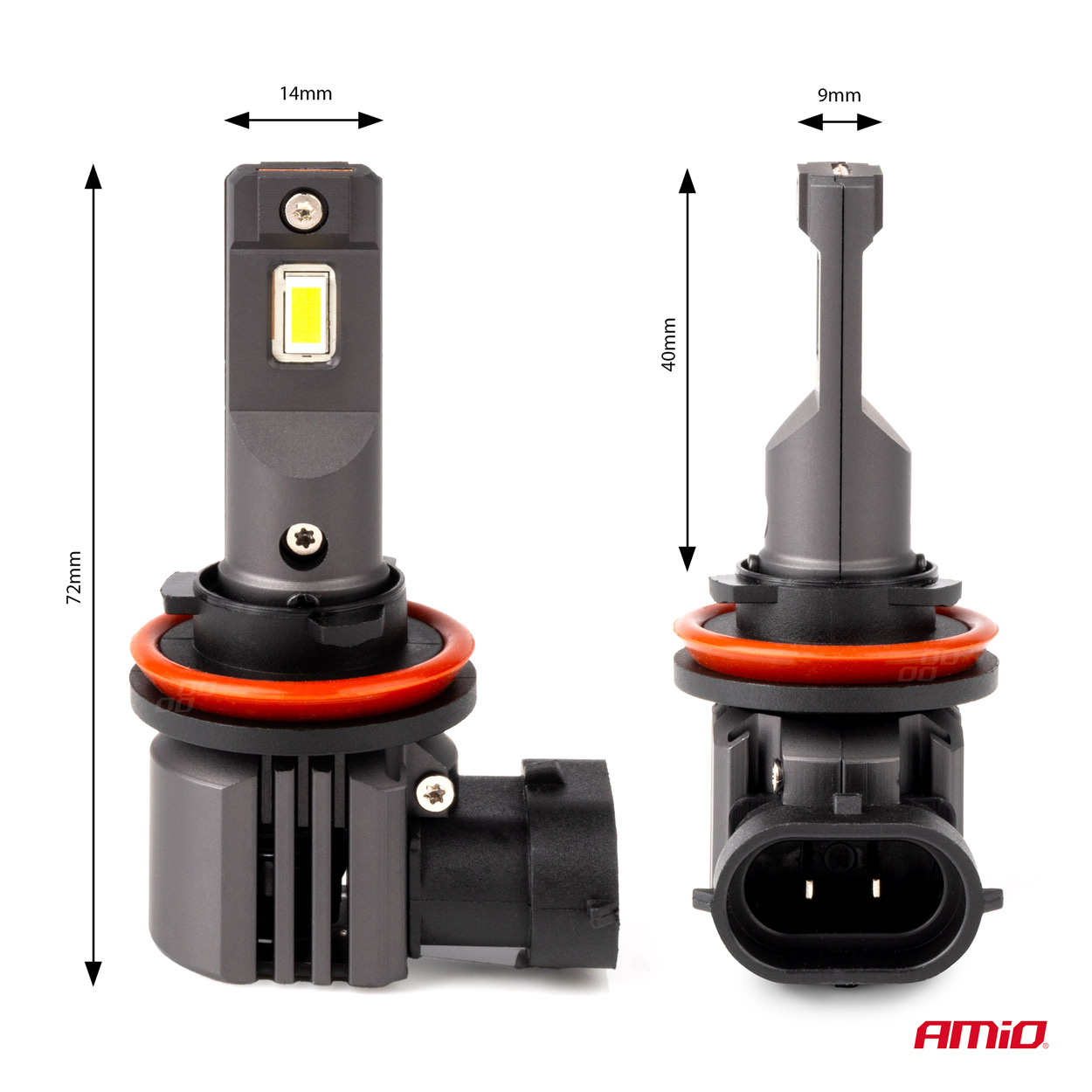 Εικόνα 3 από 5 — Amio – ΛΑΜΠΕΣ LED H8/H9/H11 12V 44W 6.500K 3.936lm X4 SERIES AVIATOR PLUG & PLAY – 2 ΤΕΜ. (03765/AM)