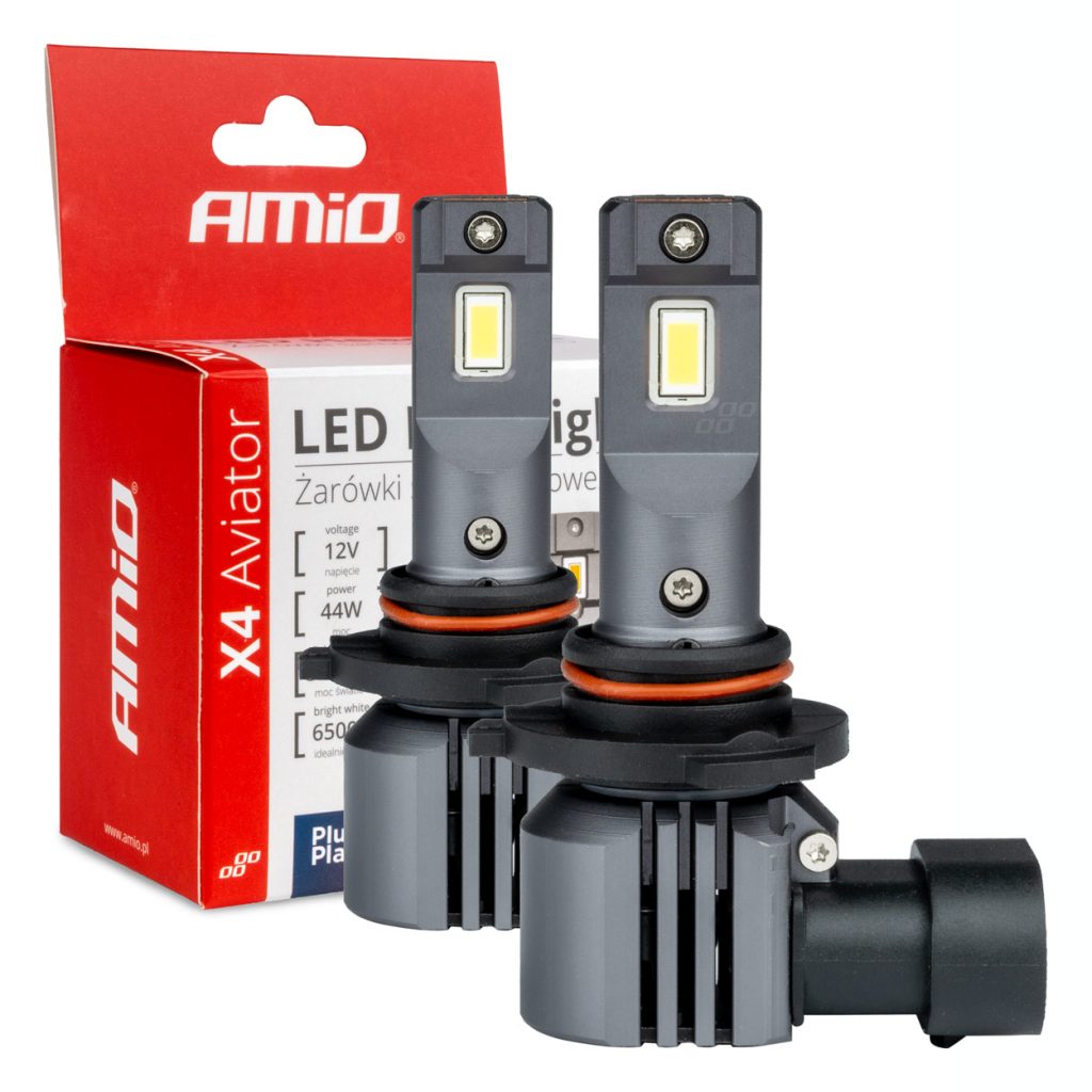 Εικόνα 1 από 5 — Amio – ΛΑΜΠΕΣ LED HB3 12V 44W 6.500K 3.936lm LED X4 SERIES AVIATOR PLUG & PLAY – 2 ΤΕΜ. (03766/AM)