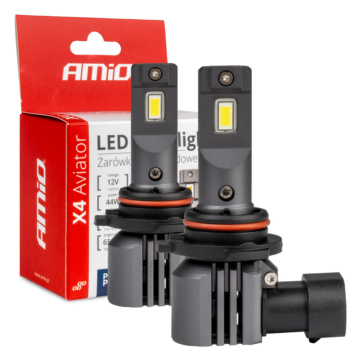Εικόνα 1 από 5 — Amio – ΛΑΜΠΕΣ HB4 12V 44W 6.500K 3.936lm LED X4 SERIES AVIATOR PLUG & PLAY 2ΤΕΜ. (03767/AM)