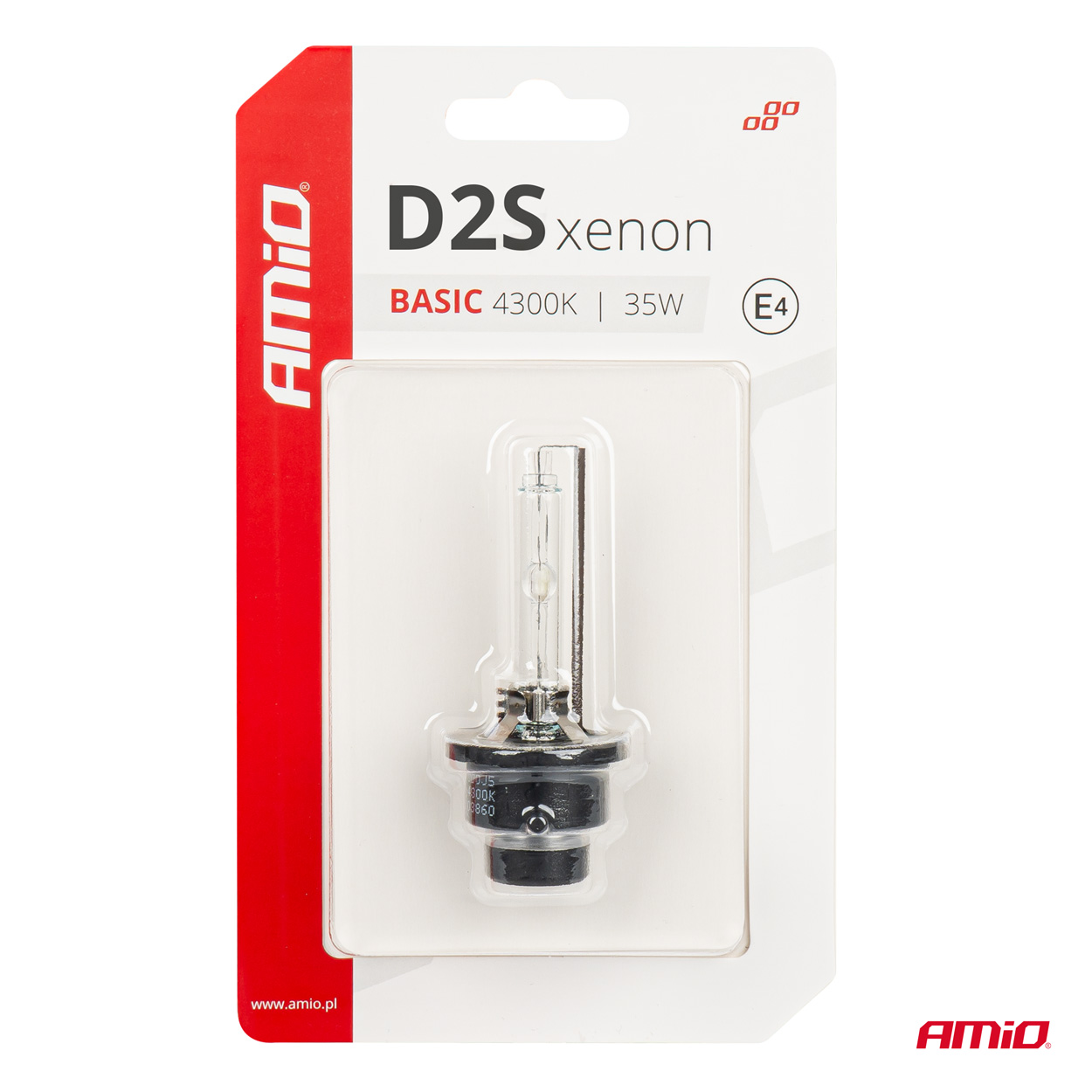 Εικόνα 5 από 5 — Amio – ΑΝΤΑΛΛΑΚΤΙΚΗ ΛΑΜΠΑ ΧΕΝΟΝ BASIC D2S 12V 4.300k 35W BLISTER CARD – 1 ΤΕΜ. (03860/AM)