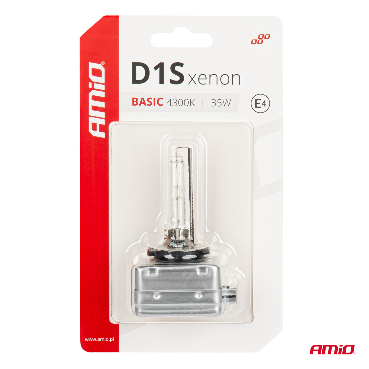 Εικόνα 4 από 4 — Amio – ΑΝΤΑΛΛΑΚΤΙΚΗ ΛΑΜΠΑ ΧΕΝΟΝ BASIC D1S 12V 4.300k 35W BLISTER CARD – 1 ΤΕΜ. (03863/AM)